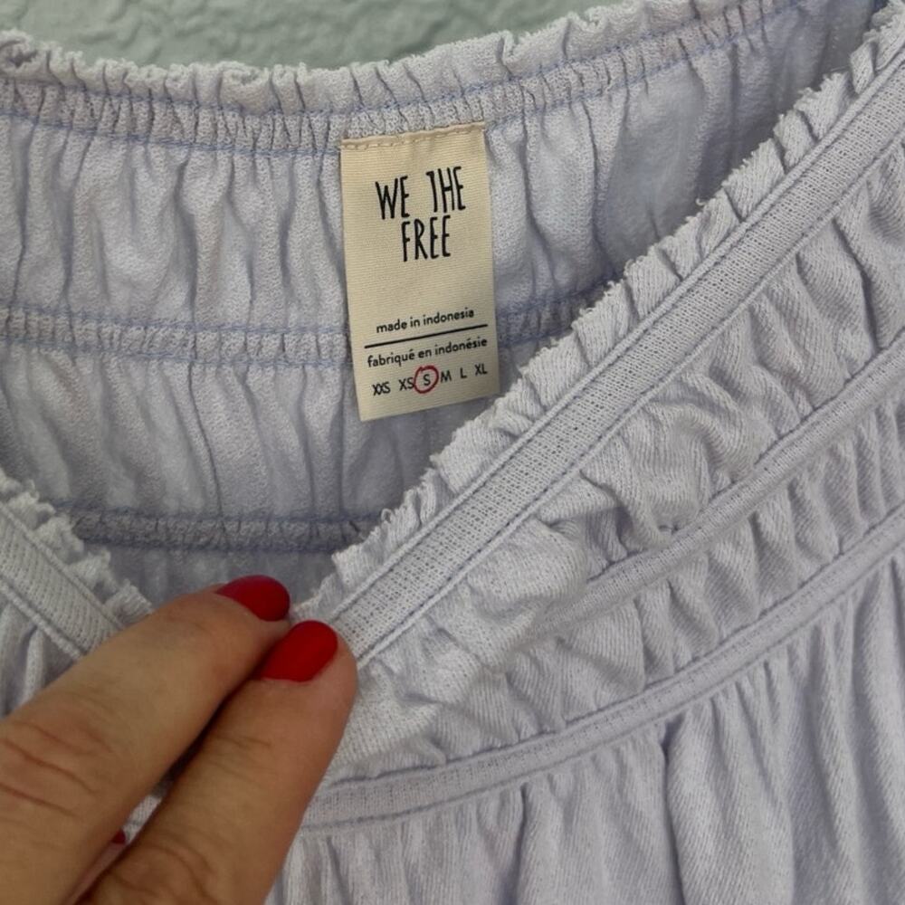 Free People We the Free Top Flutter Sleeve Size Small, Light Blue - Picture 3 of 8